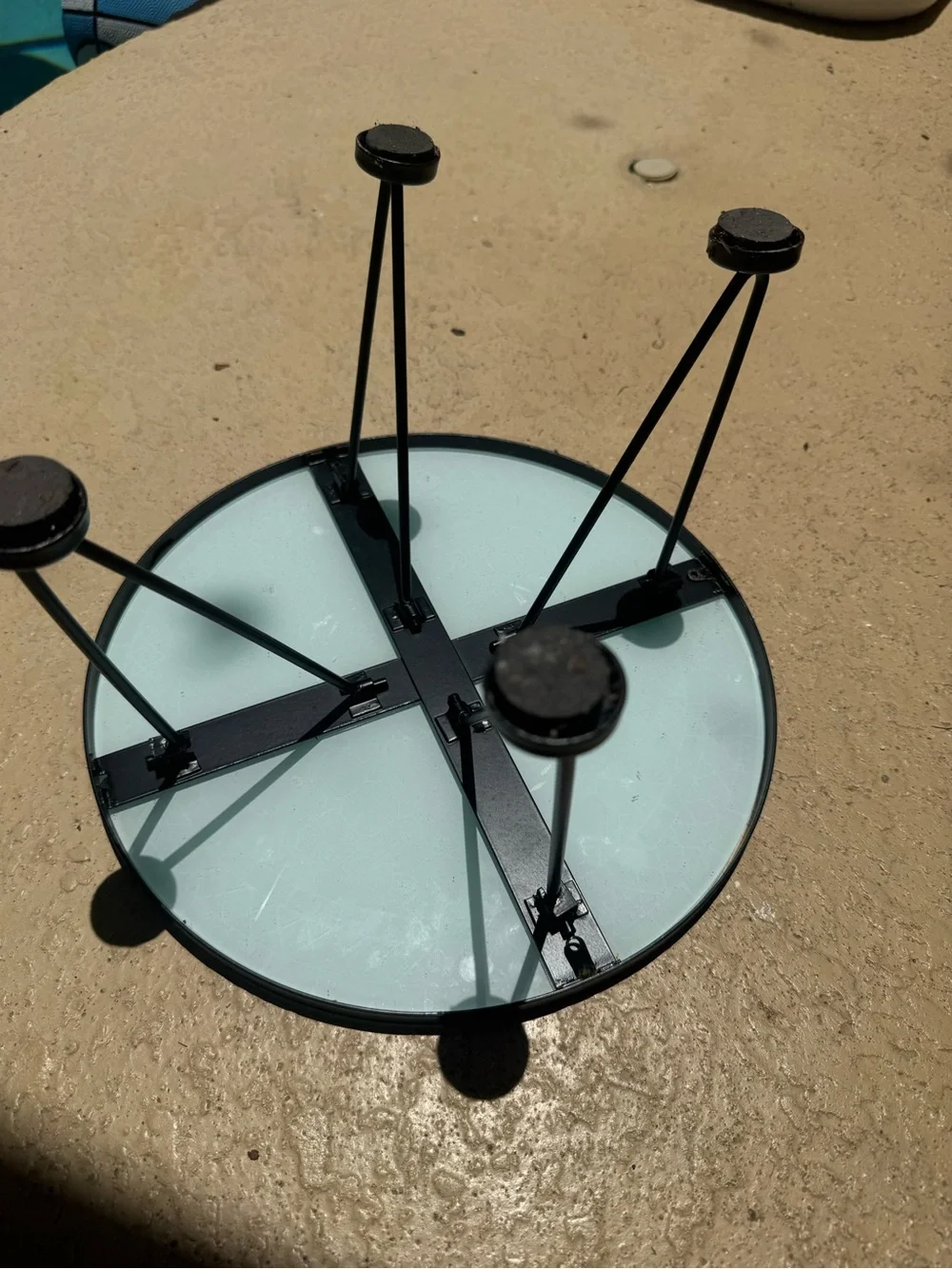 Round Blue Mosaic Plant Stand/ Riser